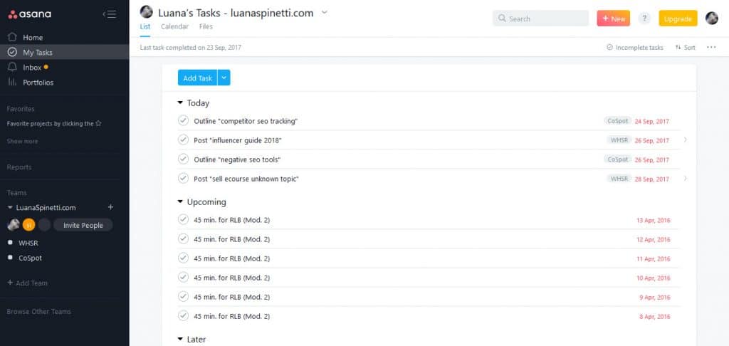 content planning for seo: using asana
