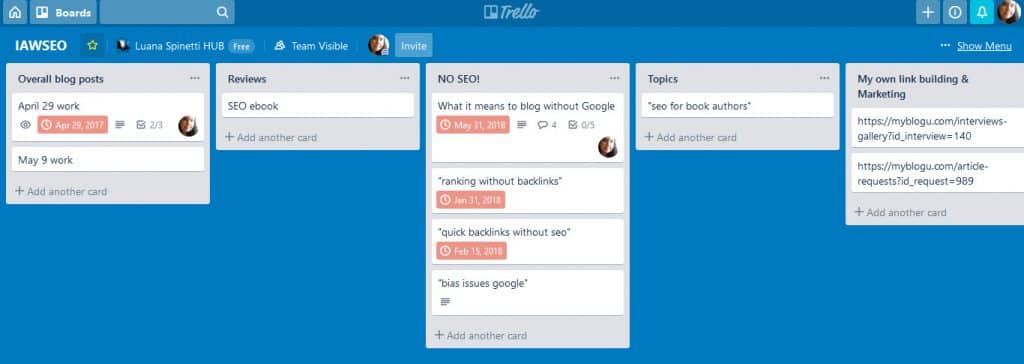 content planning for seo: using trello for content planning