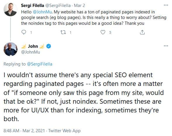 Google ignores pagination format
