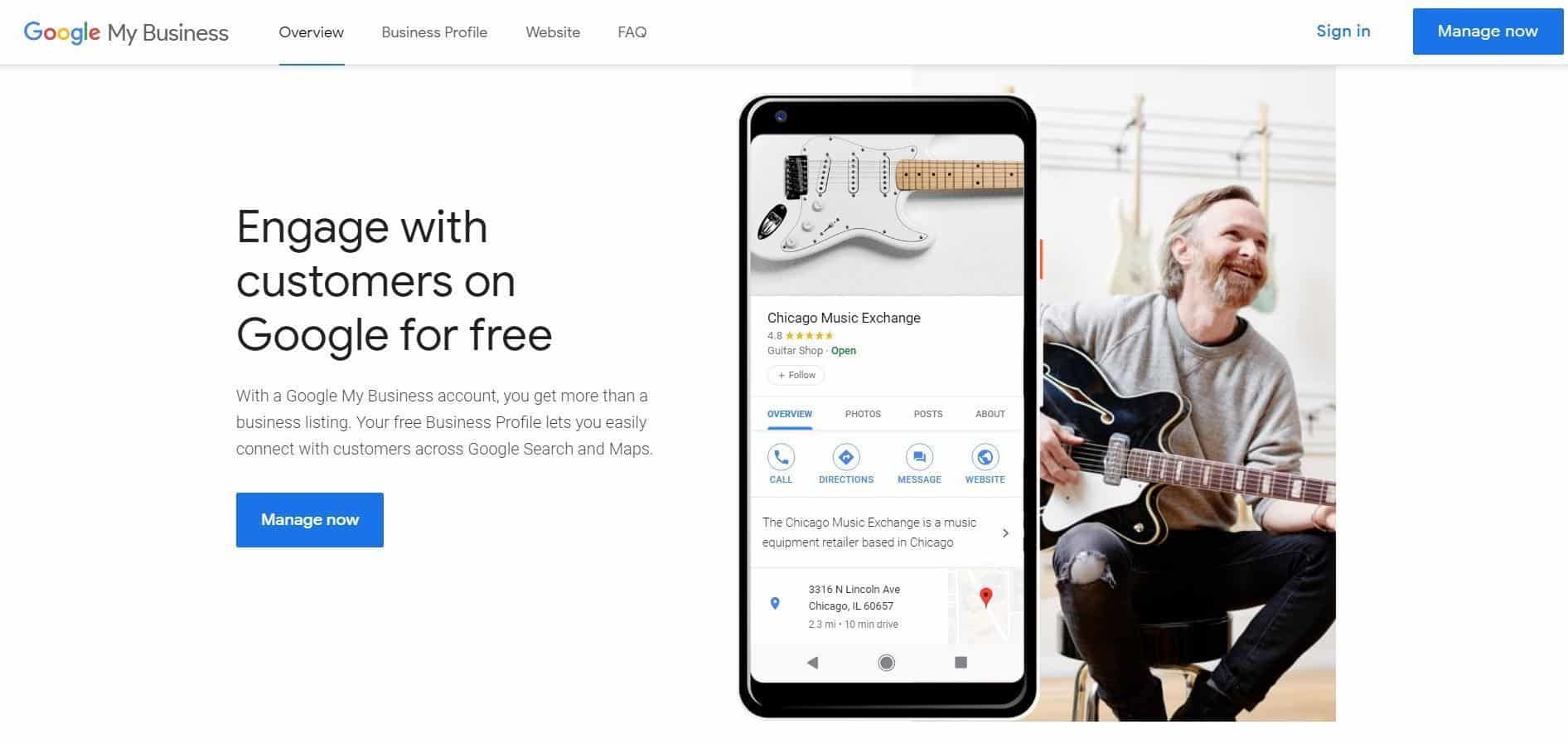 Google My Business dashboard