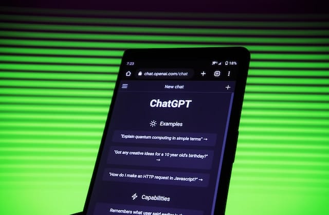 ChatGPT on a mobile device