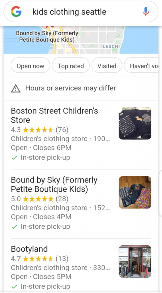 Google Snack Pack SEO Maps